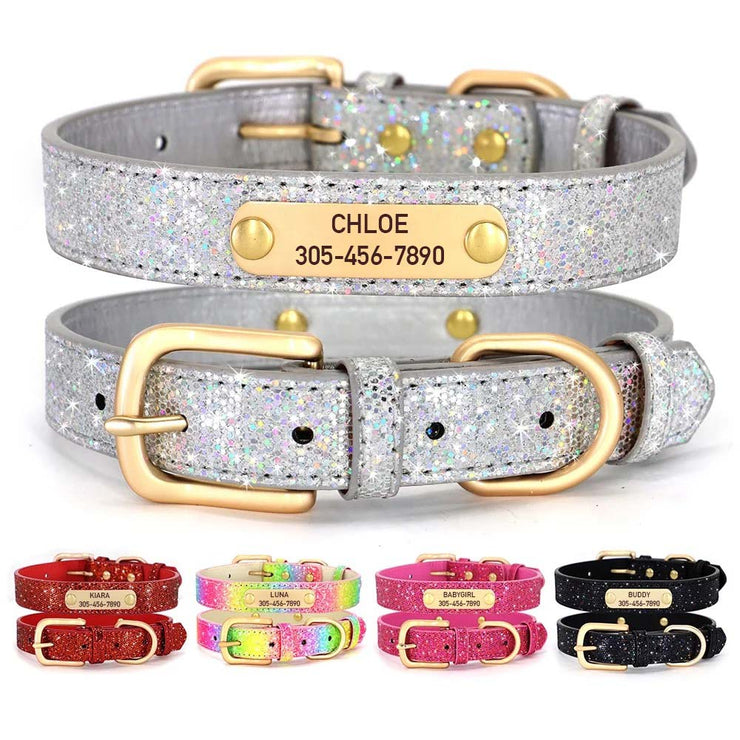 Glitter Personalized Dog Collar