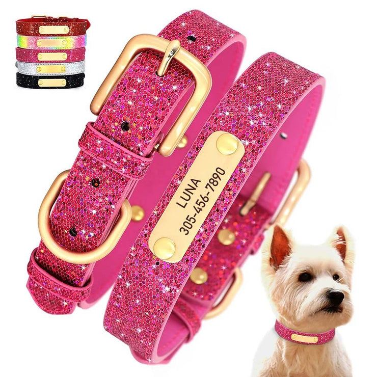 Glitter Personalized Dog Collar