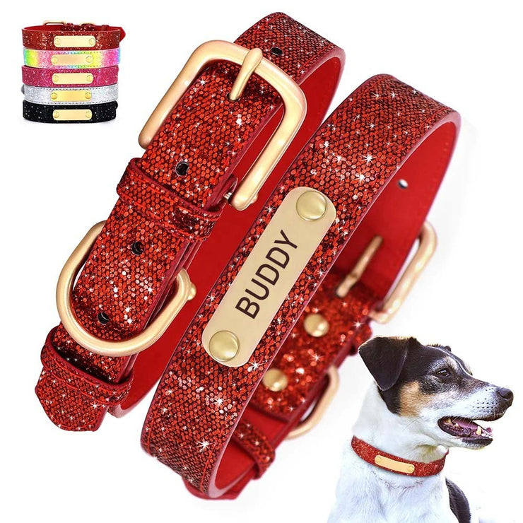 Glitter Personalized Dog Collar